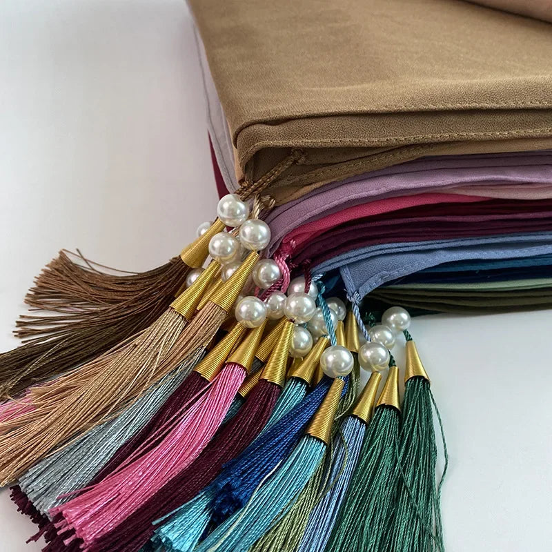Bubble Chiffon Hijab Solid Color Long shawls - Palm and Thread