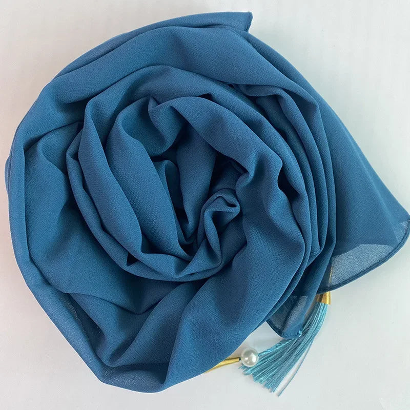 Bubble Chiffon Hijab Solid Color Long shawls - Palm and Thread