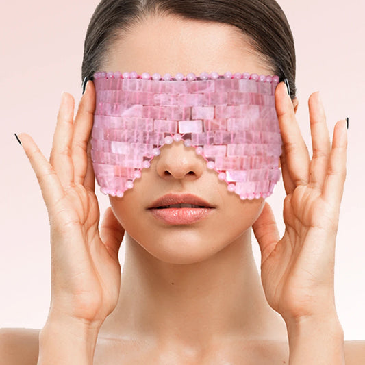 Natural Rose Quartz Eye Mask Massager - Palm and Thread