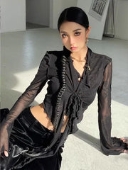 Long Flare Sleeve Blouse - Palm and Thread
