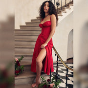 Elegant Waist-Tied Slimming Dress