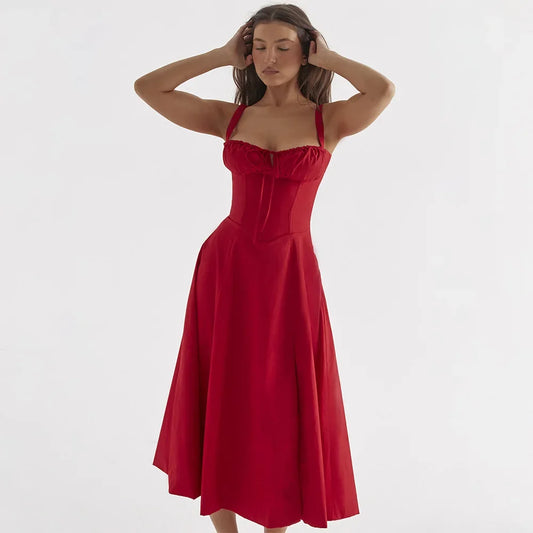 Elegant Waist-Tied Slimming Dress