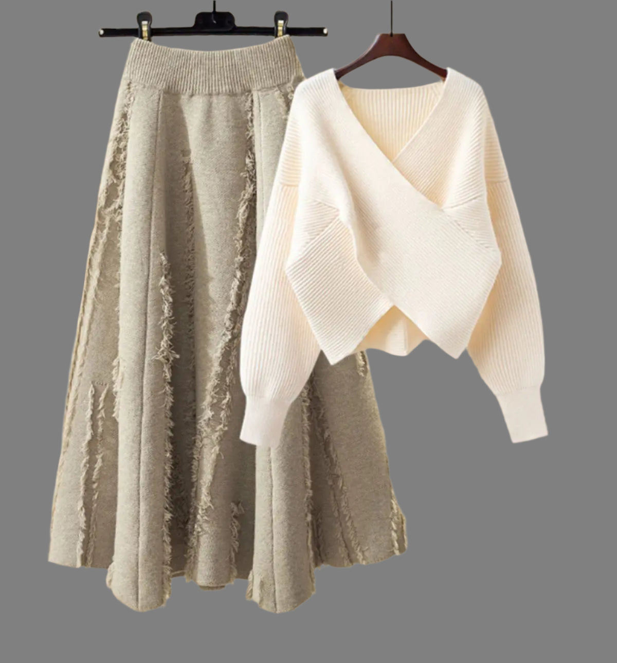 Slimming Sweater + Skirt Matching Set - Palm and Thread