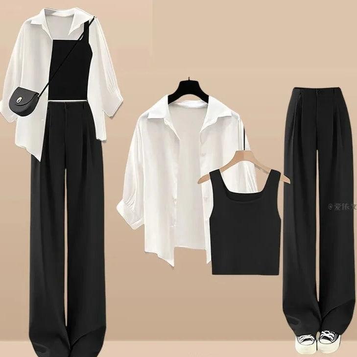 Sunscreen Shirt Vest+ Wide Leg Pant Matching Set - Palm and Thread