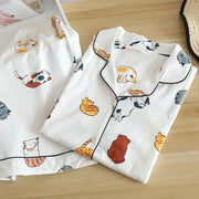 Cotton short-sleeved shorts pajamas set - Palm and Thread