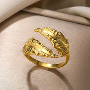 Stainless Steel Angel Feather Ring - Palm and Thread
