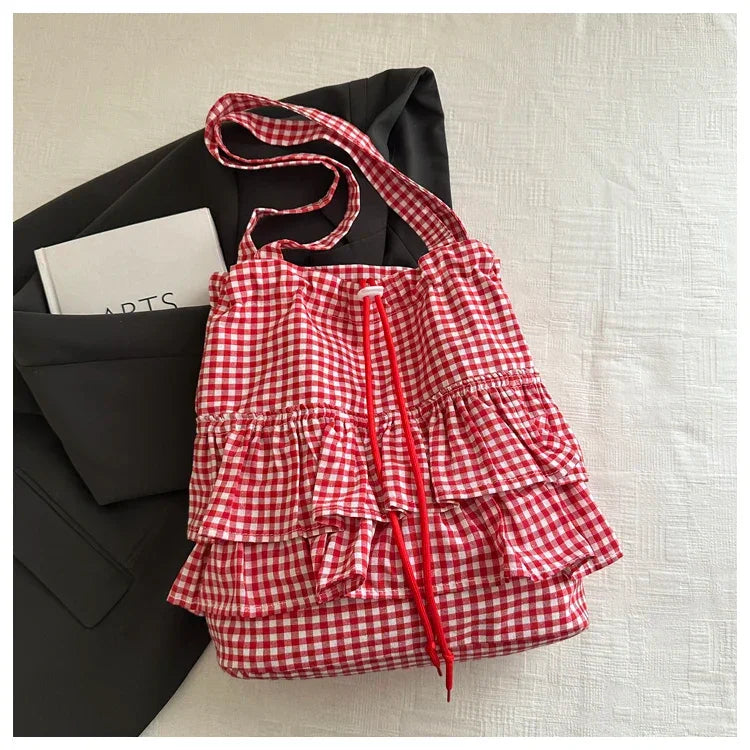 Cute Plaid Cotton Tote Bag - Palm and Thread