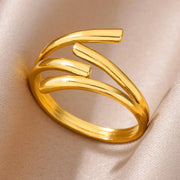 Stainless Steel Angel Feather Ring - Palm and Thread