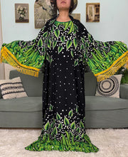 Printed Cotton Soft Loose Fit Femme Robe Abaya - Palm and Thread