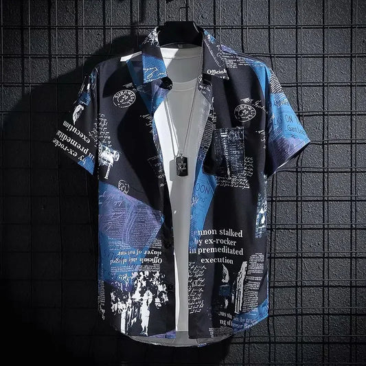 Thin style graffiti printed trendy Shirt - Palm and Thread