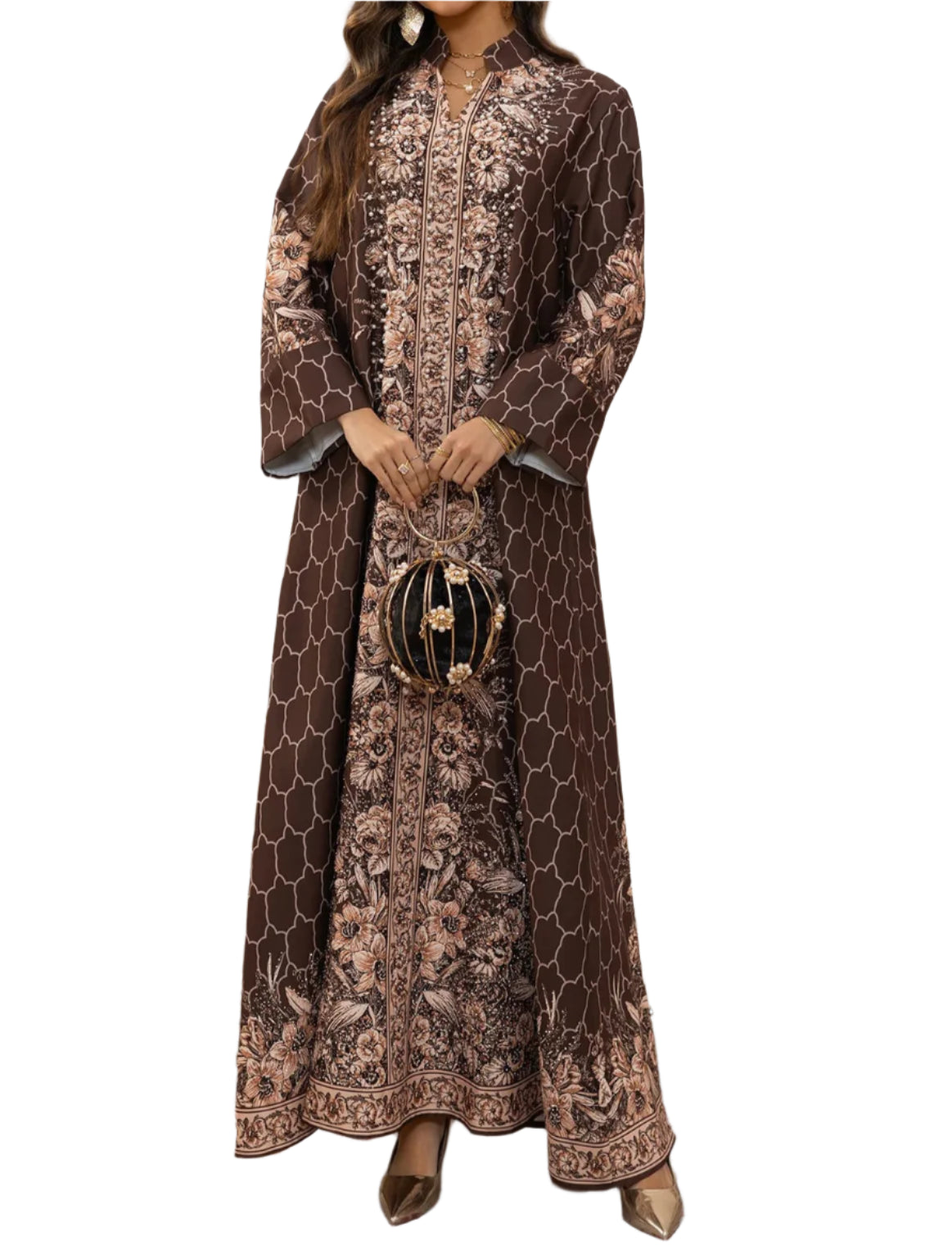 Diamond Long Sleeve Abaya - Palm and Thread