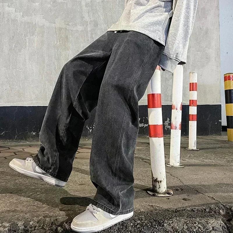 New Streetwear Loose Jeans Korean Style Fashion - Palm and Thread