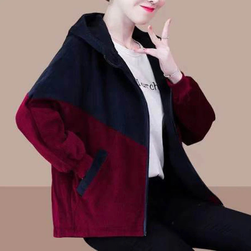 Vintage Corduroy Zipper Hooded Jacket - Palm and Thread