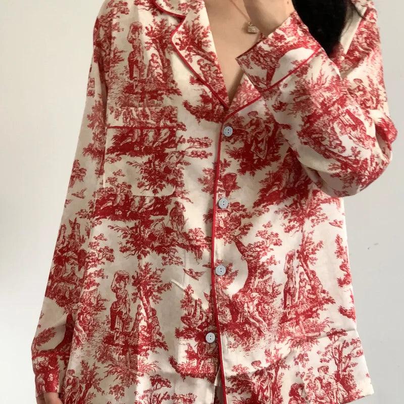 Fashion Print Flower Pajama - Palm and Thread