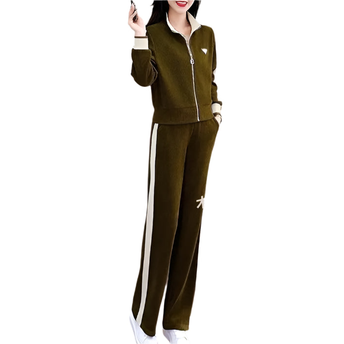 Fashion Top Slimming + Wide Leg Pant Matching Set - Palm and Thread