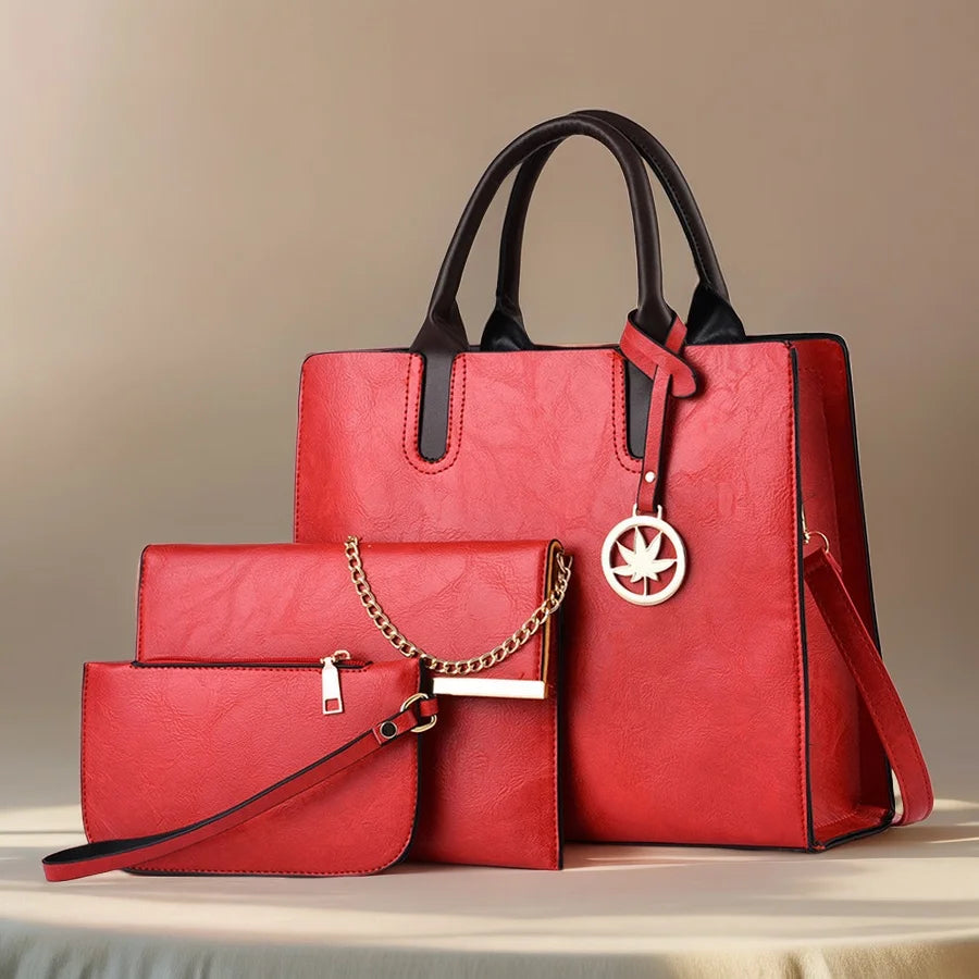 Three-Piece Set Handbag - Palm and Thread
