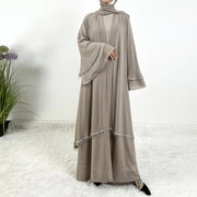 Chiffon Kimono Open Abaya - Palm and Thread