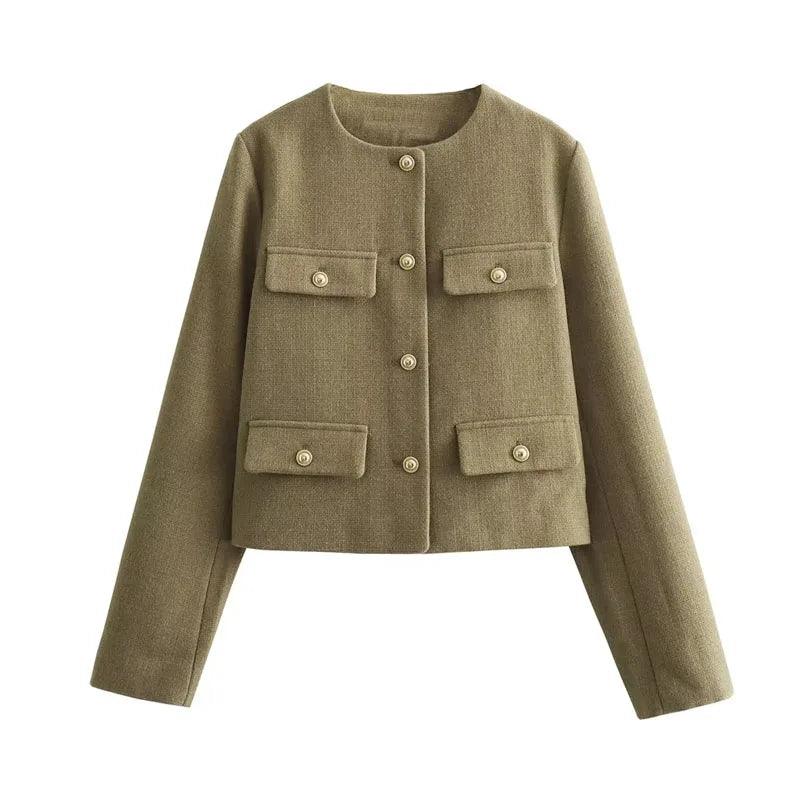 Long Sleeve Cropped Jacket Coat - Palm and Thread