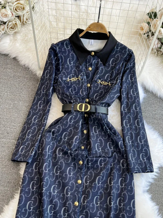 High-End Waist-cinched Midi Dress - Palm and Thread
