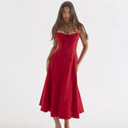 Elegant Waist-Tied Slimming Dress