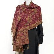 Fashion Paisley Kashmiri Imitated Pashmina Tassel Scarf - Palm and Thread
