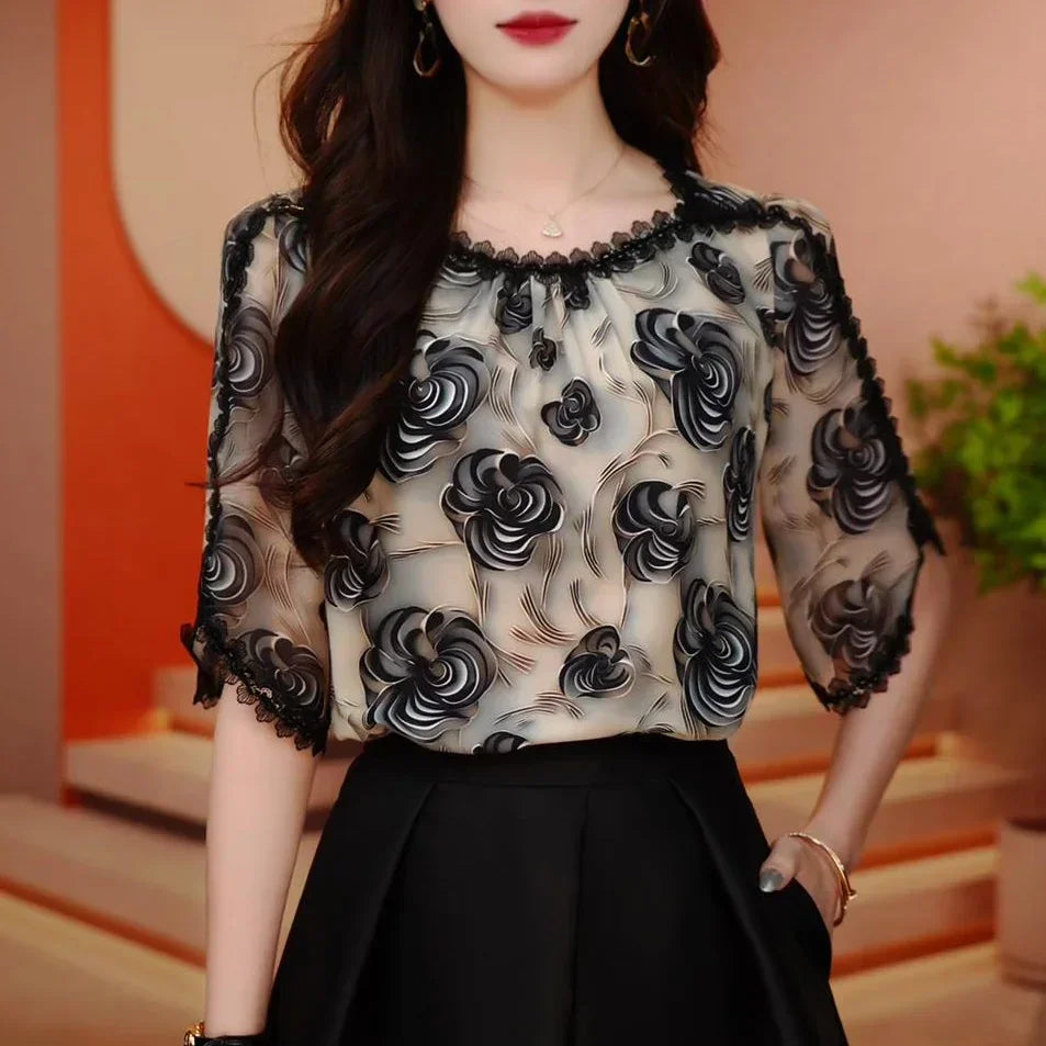 Fashionable Printed Design Versatile Shirt - Palm and Thread