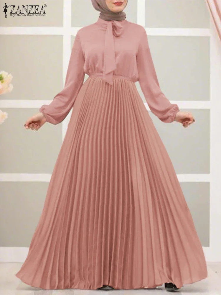 Fashion Long Sleeve Pleated Sundress Dress - Palm and Thread