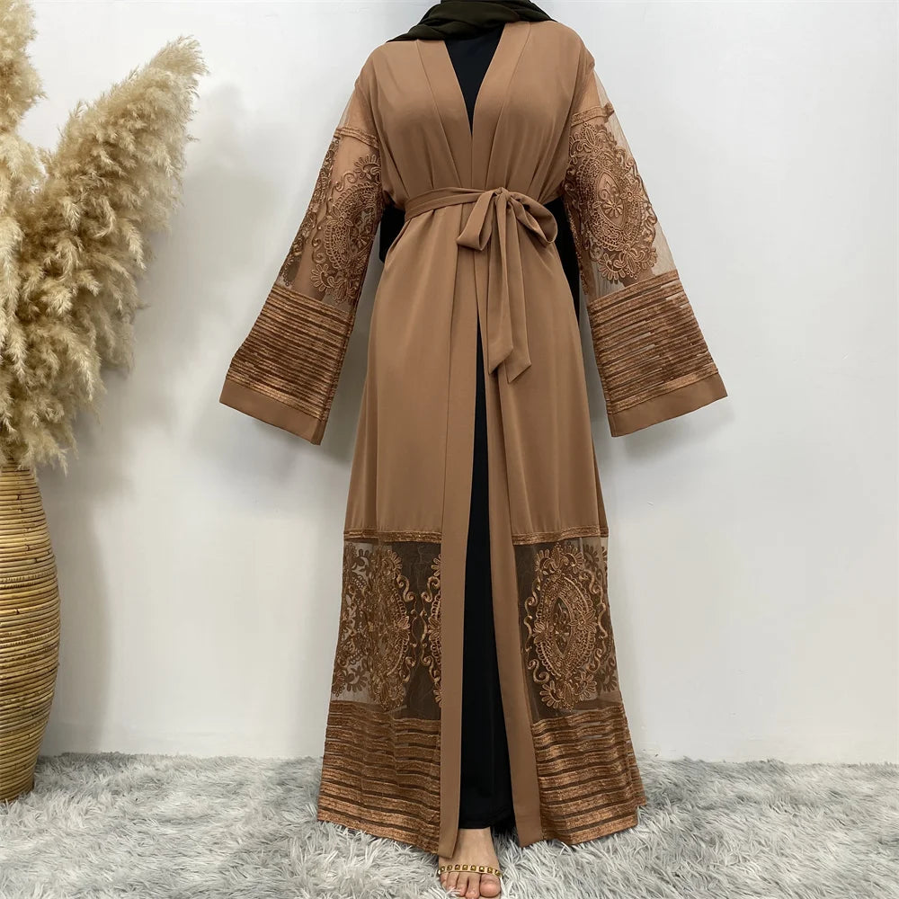 Luxury Gold Rhinestones Abaya Kaftan - Palm and Thread