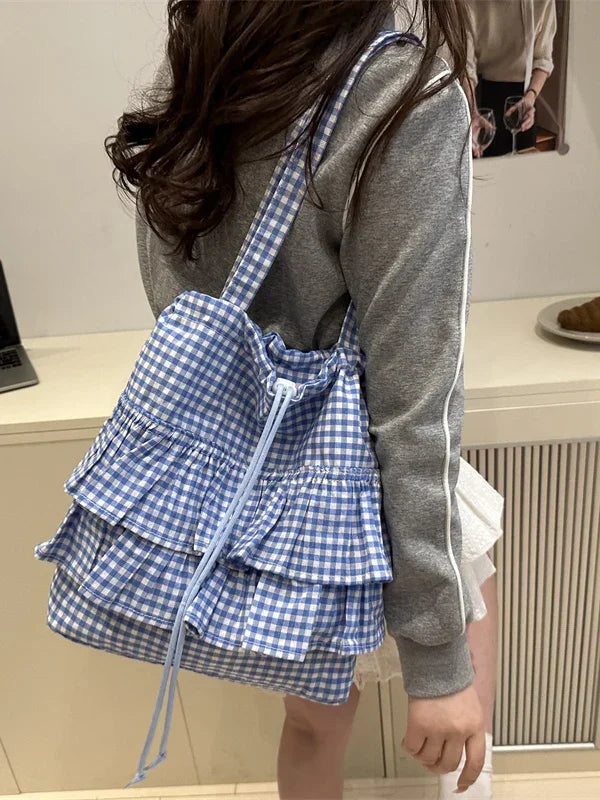 Cute Plaid Cotton Tote Bag - Palm and Thread