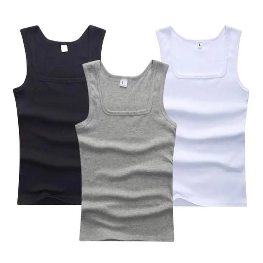Basic Elastic tank top Pure Cotton Sleeveless t-shirt - Palm and Thread