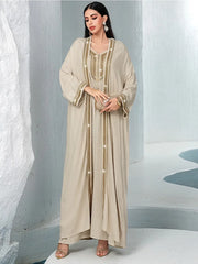 Abaya 2 Piece Set Diamond Party Long Dress - Palm and Thread