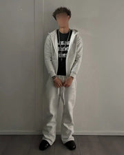 New embroidered retro pattern zipper hoodie