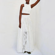 Embroidery Top A Line Skirt Matching Set - Palm and Thread