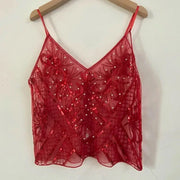 Sequin Bead Sling Slim Fit Straight Tank Top - Palm and Thread