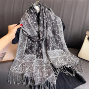Tassel Design Paisley Jacquard Pashmina - Palm and Thread