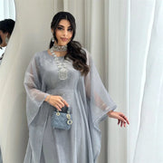 Batwing Satin Shimmer Abaya - Palm and Thread
