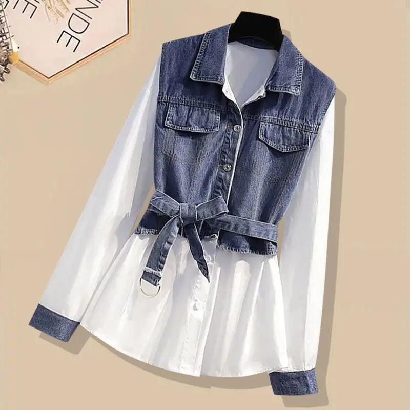 New Fashion Versatile Style Top Casual Jeans Two Piece Set - Palm and Thread