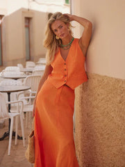 Chic Vest Long Skirt 2-Piece Set - Palm and Thread