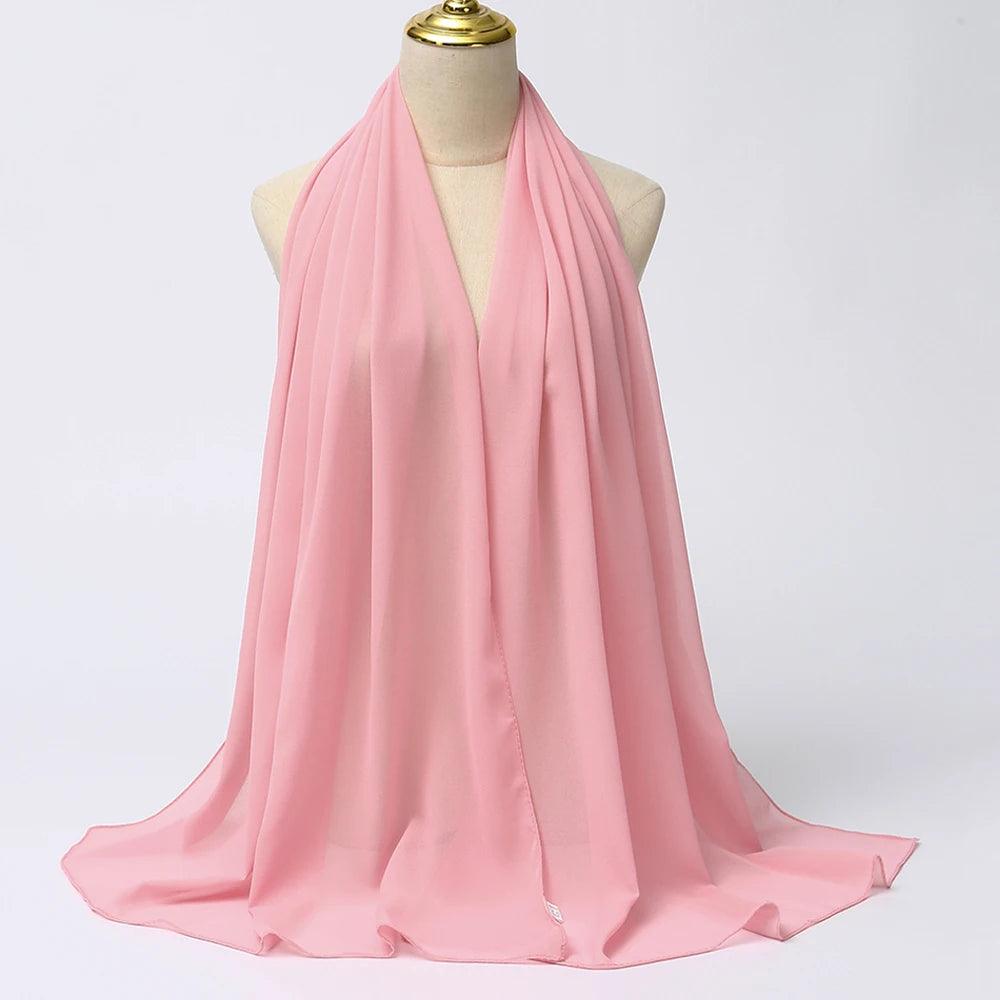 Chiffon Hijab Scarf Long Solid Color Head Wrap - Palm and Thread