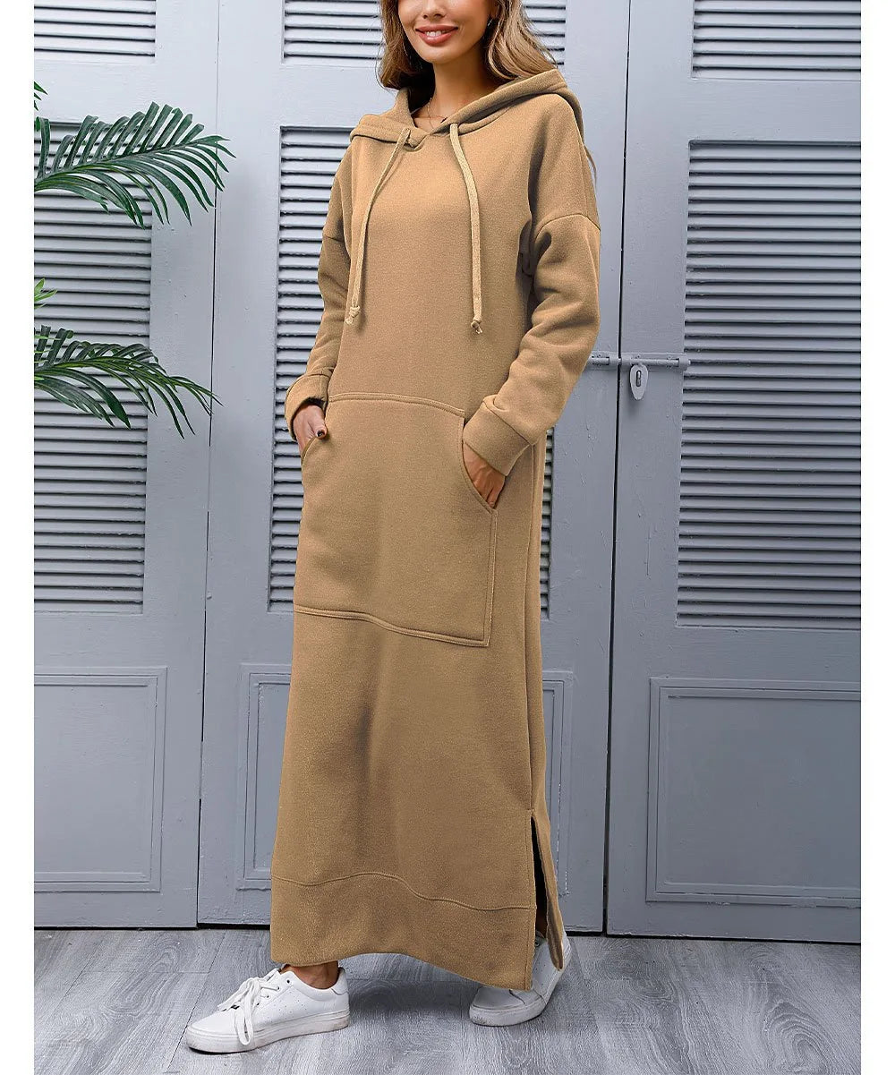 Hooded Big Pocket Abaya - Palm and Thread