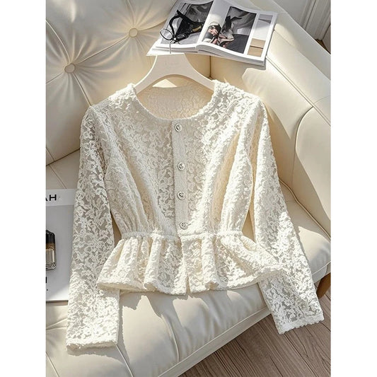 Stylish Luxury Chic Lace Shirt Top - Palm and Thread