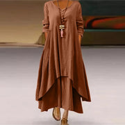 Elegant Linen Ginger Bohemia Layering Vintage Dress - Palm and Thread