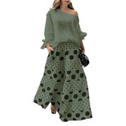 Elegant Fashion Print Suit Two-piece Casual Suit - Palm and Thread