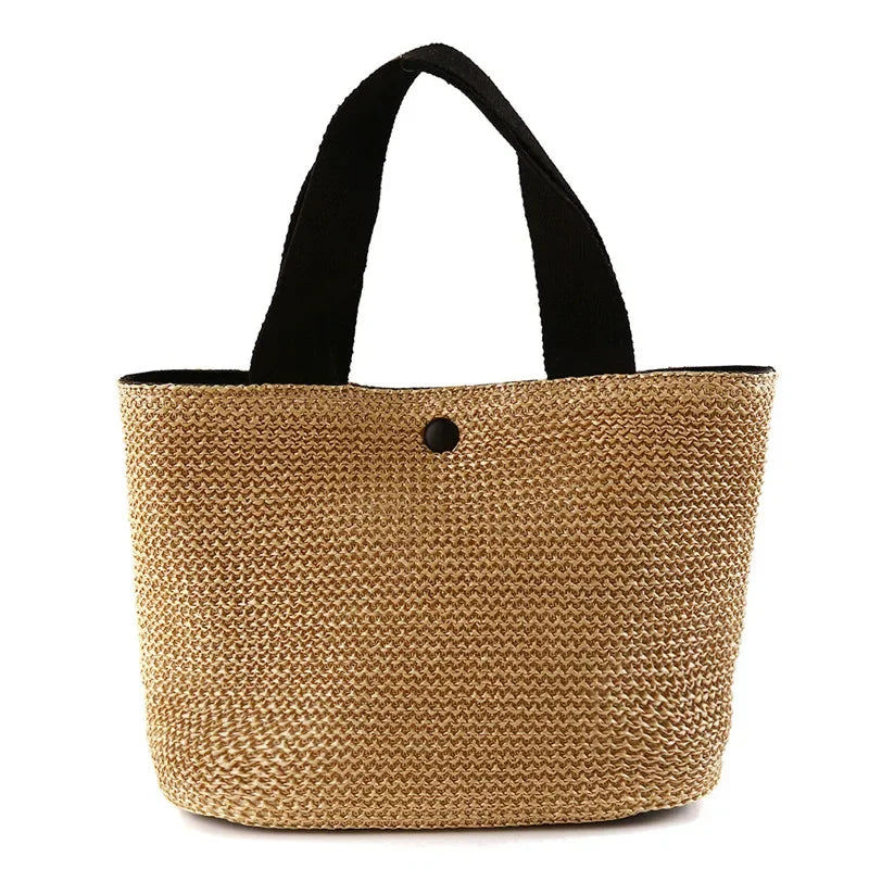 Elegant Straw Woven Handbag - Palm and Thread