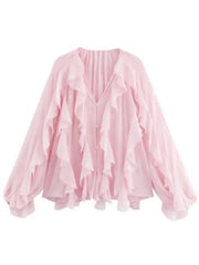 Translucent Ruffles Blouse - Palm and Thread