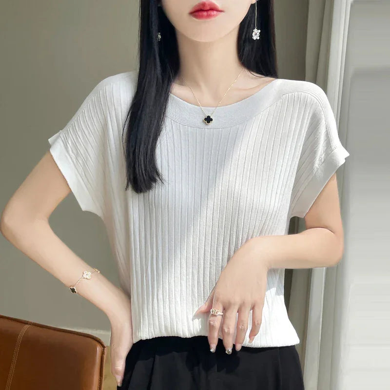 Ice Silk Knitted Sweater Shirt - Palm and Thread