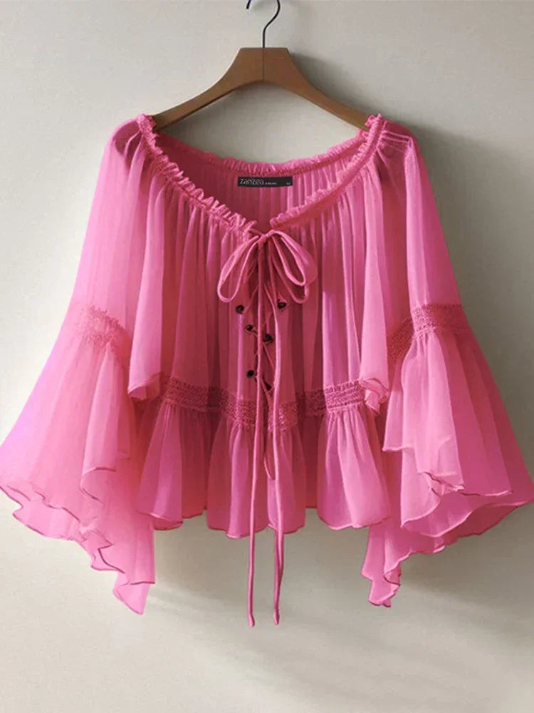 Vintage Chiffon Blouse - Palm and Thread