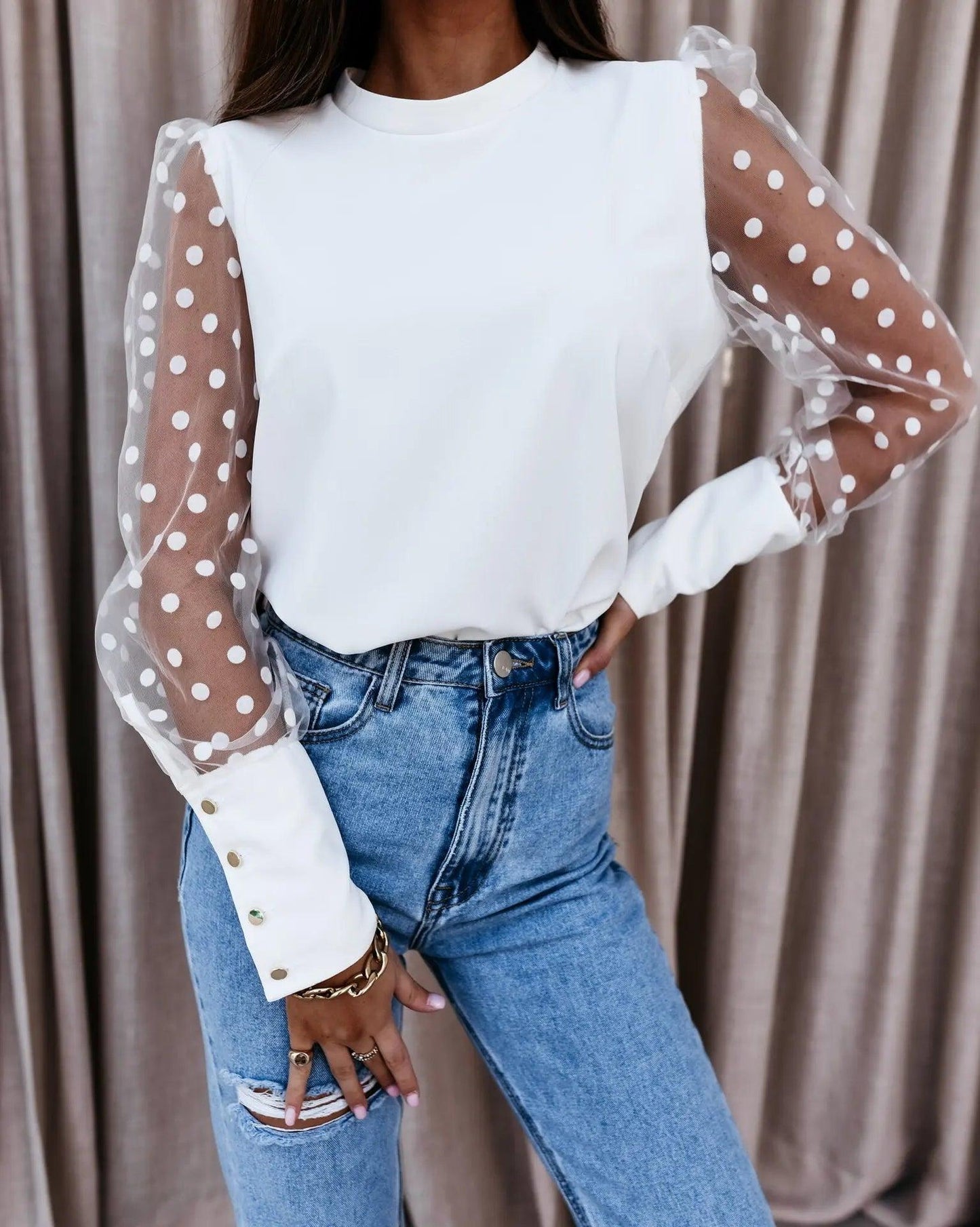 Long Sleeve Puff Blouse - Palm and Thread