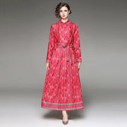 Versatile Waist-Slimming Positioning Printed Dress - Palm and Thread