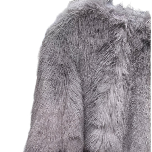 Cardigan Jacket Round Neck Pocket Fur Coat - Palm and Thread